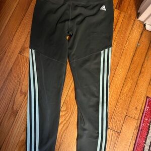 Adidas  Grayish Leggings with Blue Stripes